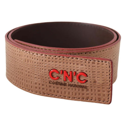 Costume National White Leather Logo Fashion Waist Belt