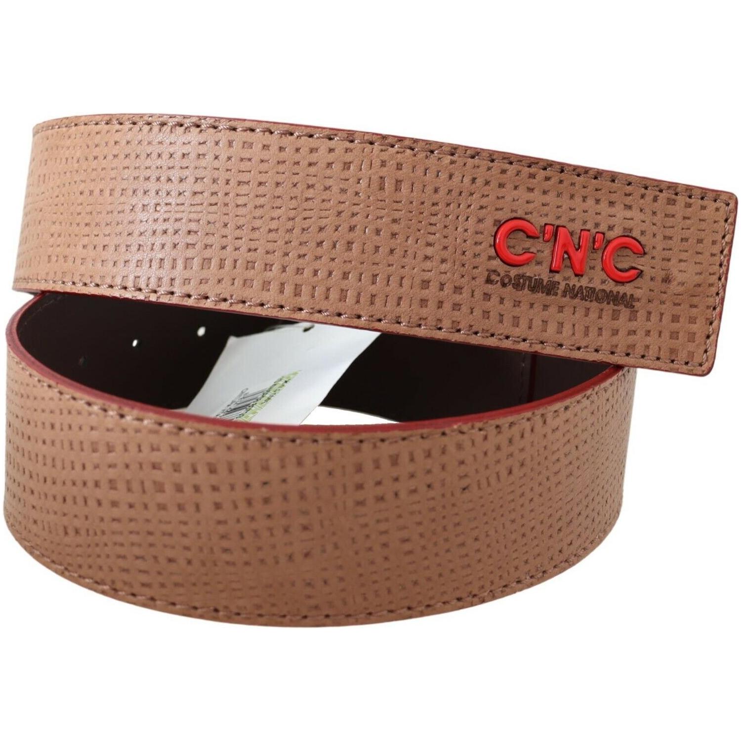 Costume National White Leather Logo Fashion Waist Belt