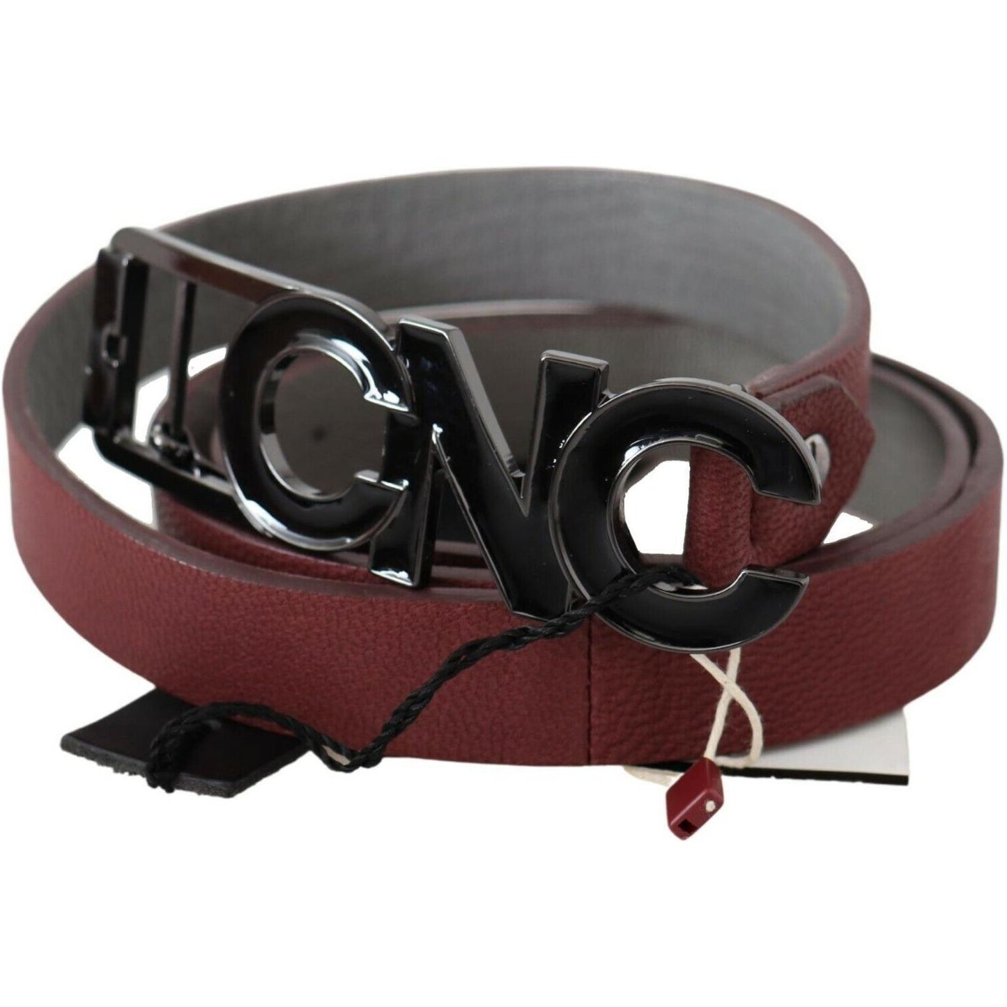 Costume National Elegant Maroon Leather Fashion Belt WOMAN BELTS Costume National