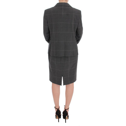 BENCIVENGA Gray Checkered Cotton Blazer Dress Set Suit 1728,20% Viscose,67345645728,BENCIVENGA,Clothing,Gray,IT50 | XXL,Material: 80% Cotton,New with tags,Suits & Blazers - Clothing,Suits & Blazers - Women - Clothing,Two-Piece Suits - Suits & Blazers - Cl