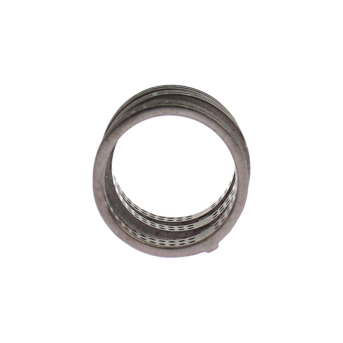 Nialaya Black CZ Rhodium 925 Silver Ring