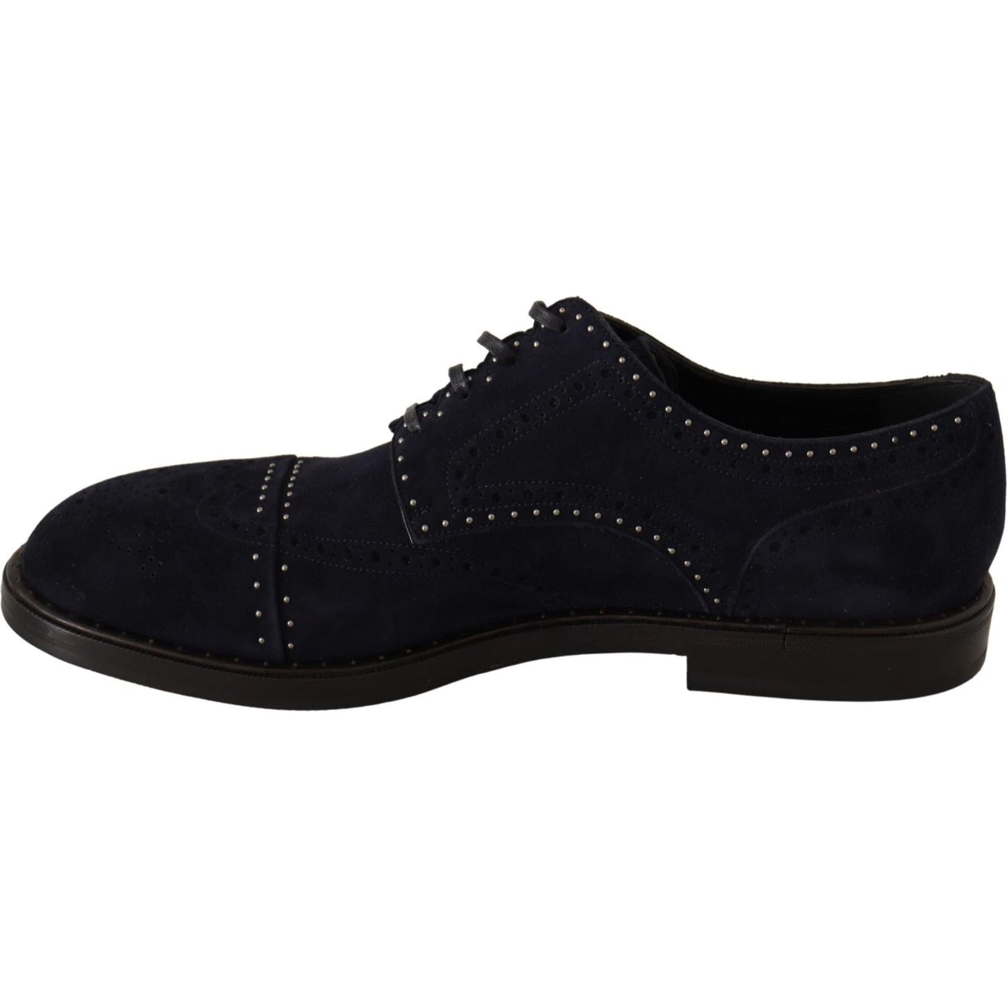 Dolce & Gabbana Elegant Suede Derby Shoes with Silver Studs Dress Shoes Dolce & Gabbana