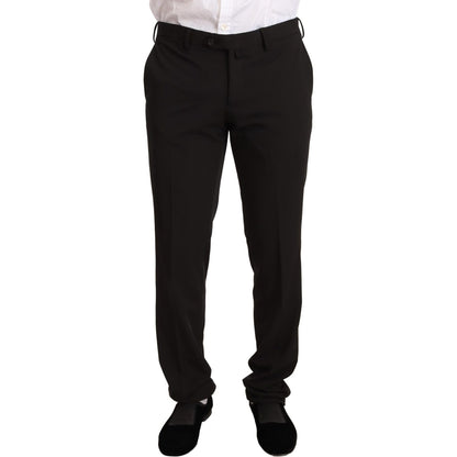 Domenico Tagliente Black Polyester Slim 2 Piece Set TAGLIENTE Suit