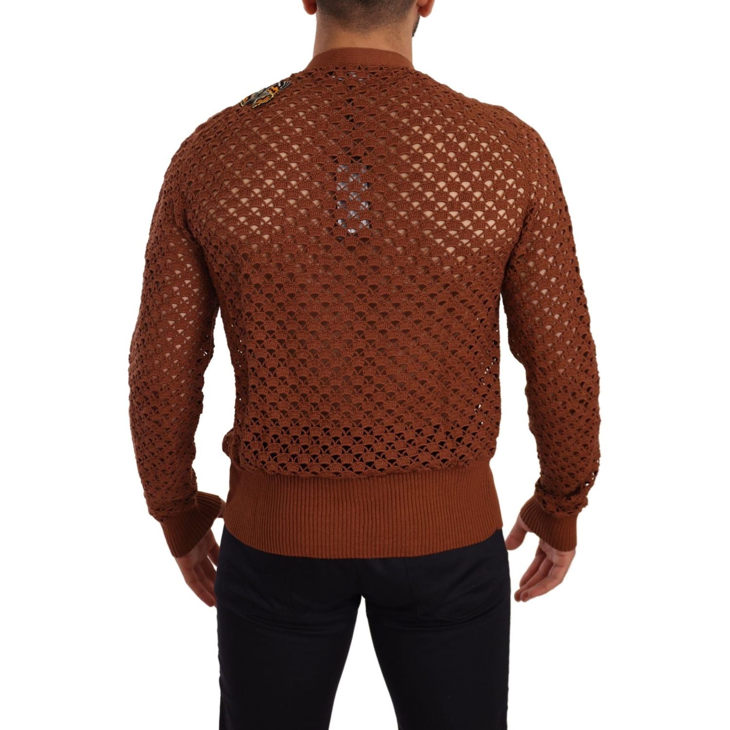 Dolce & Gabbana Brown Leopard Butterfly Cardigan Sweater