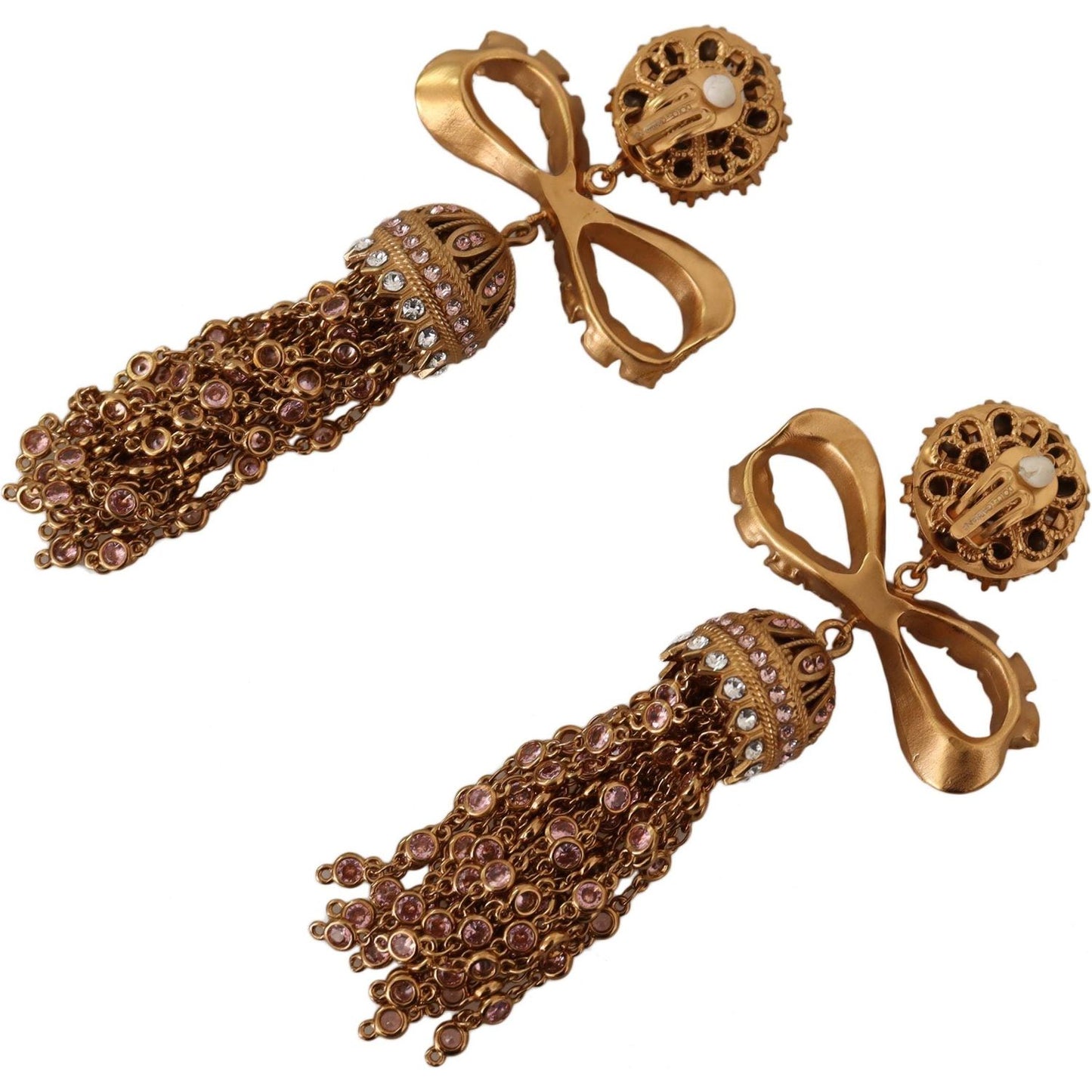 Dolce & Gabbana Elegant Antique Gold Bow Earrings WOMAN EARRING Dolce & Gabbana