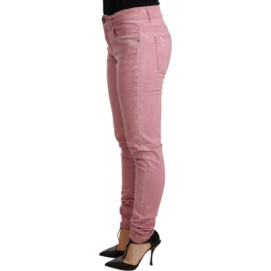 Acht Elegant Slim Fit Pink Denim Jeans Jeans & Pants Acht