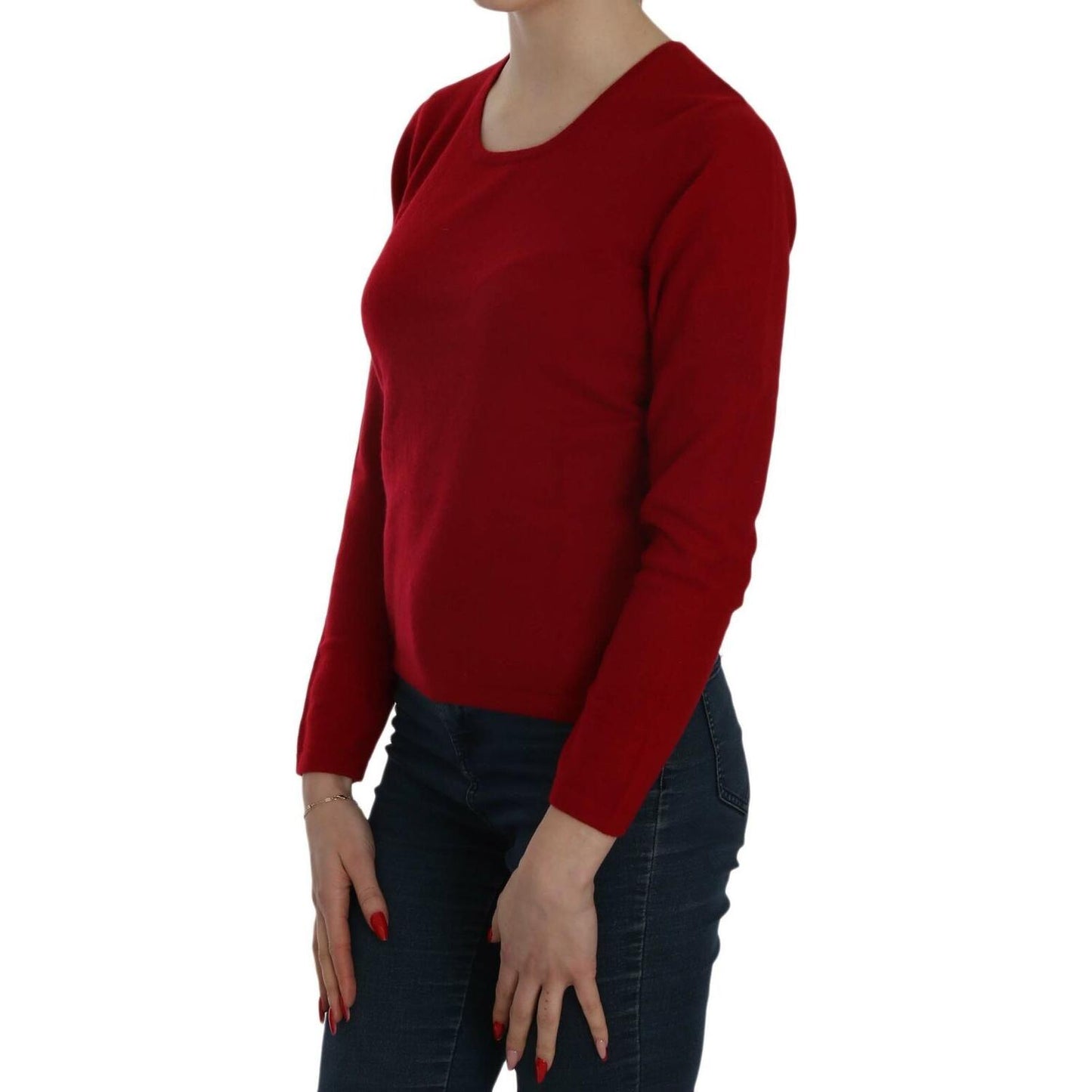 MILA SCHÖN Elegant Red Cashmere Pullover Blouse WOMAN SWEATERS MILA SCHÖN