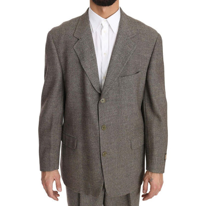 Fendi Brown Wool Regular Single Breasted Suit Fendi