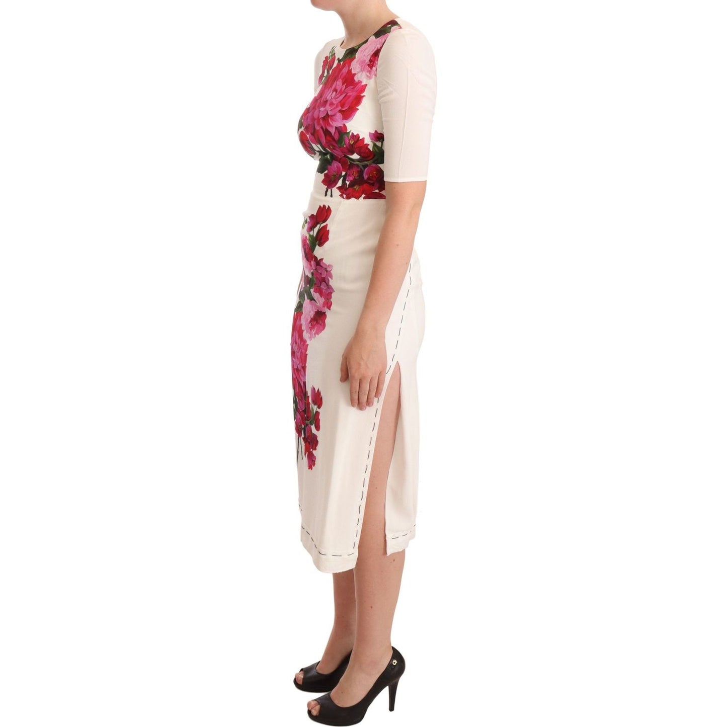 Dolce & Gabbana Elegant Floral Midi Bodycon Dress Dolce & Gabbana