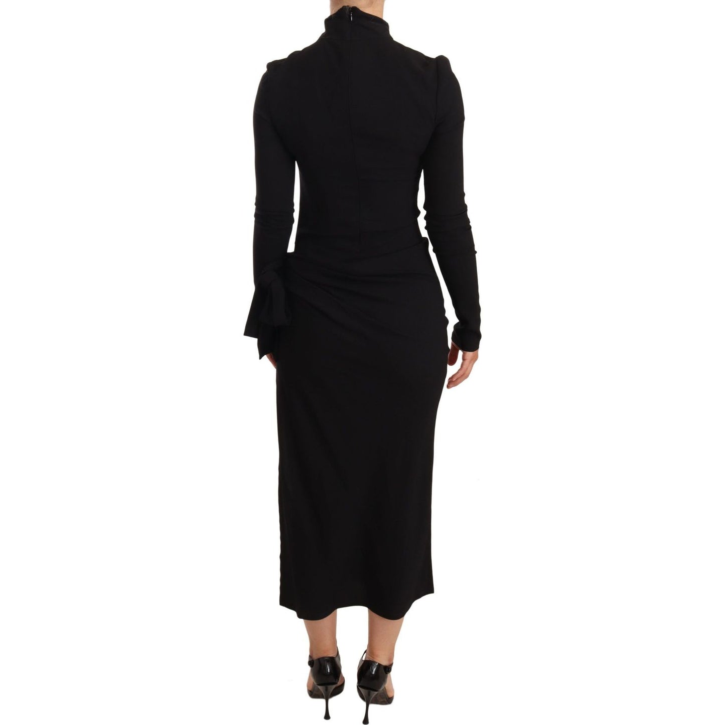 Dolce & Gabbana Elegant Black Turtleneck Sheath Dress WOMAN DRESSES Dolce & Gabbana