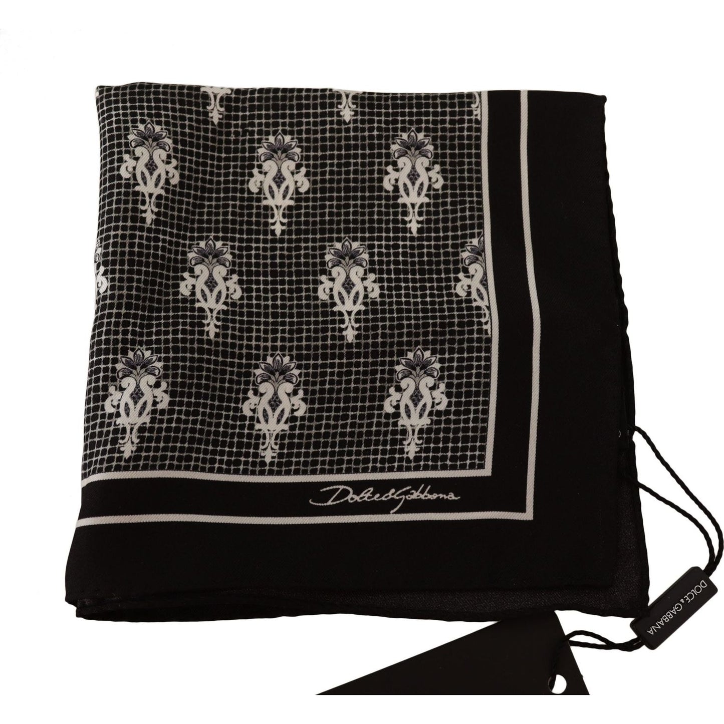 Dolce & Gabbana Elegant Silk Pocket Square Handkerchief Scarves Dolce & Gabbana