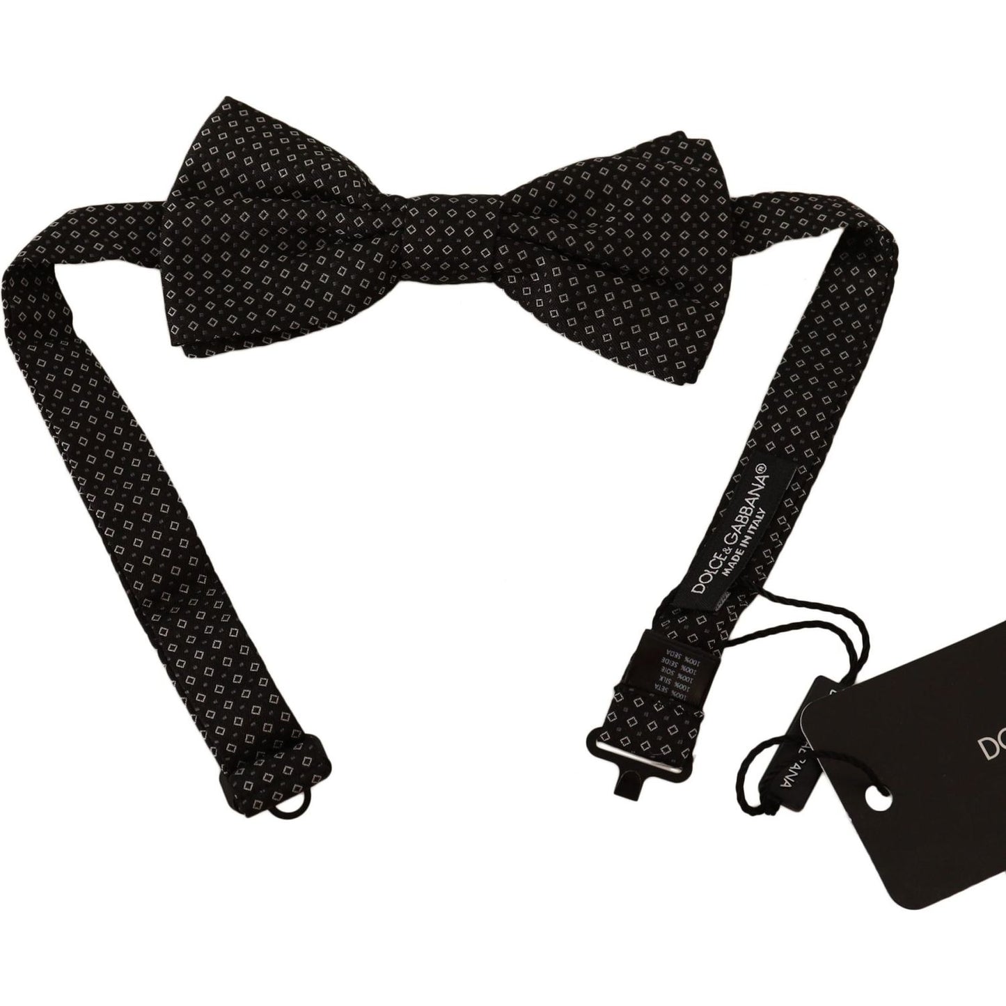 Dolce & Gabbana Elegant Black Patterned Silk Bow Tie Dolce & Gabbana