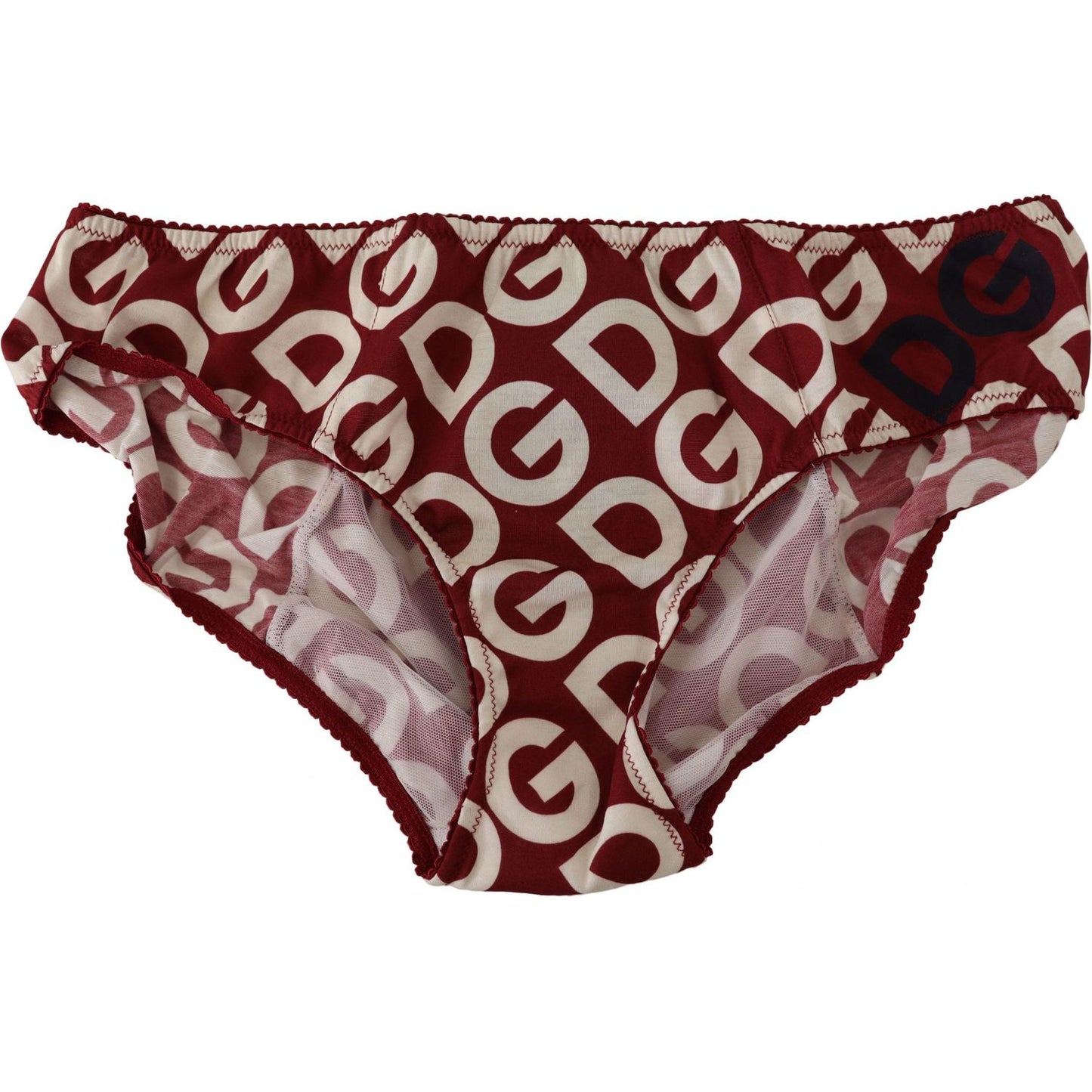 Dolce & Gabbana Chic Maroon White Logo Swim Bottoms WOMAN SWIMWEAR Dolce & Gabbana