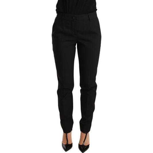 Dolce & Gabbana Elegant Tapered Virgin Wool Trousers Jeans & Pants Dolce & Gabbana