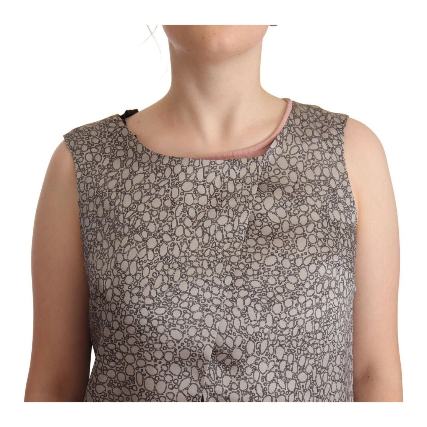 Comeforbreakfast Gray Sleeveless Shift Knee Length Dress