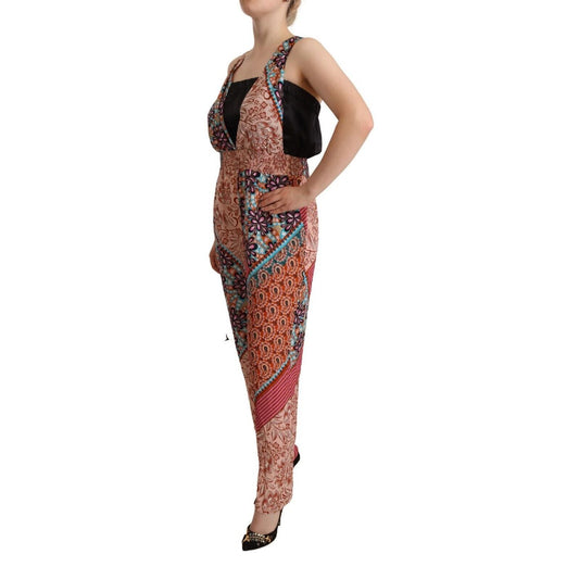 PINKO Multicolor Viscose Floral Print Women Jumpsuit Dress