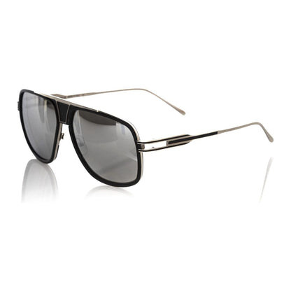 Frankie Morello Black Metallic Fiber Men Sunglass