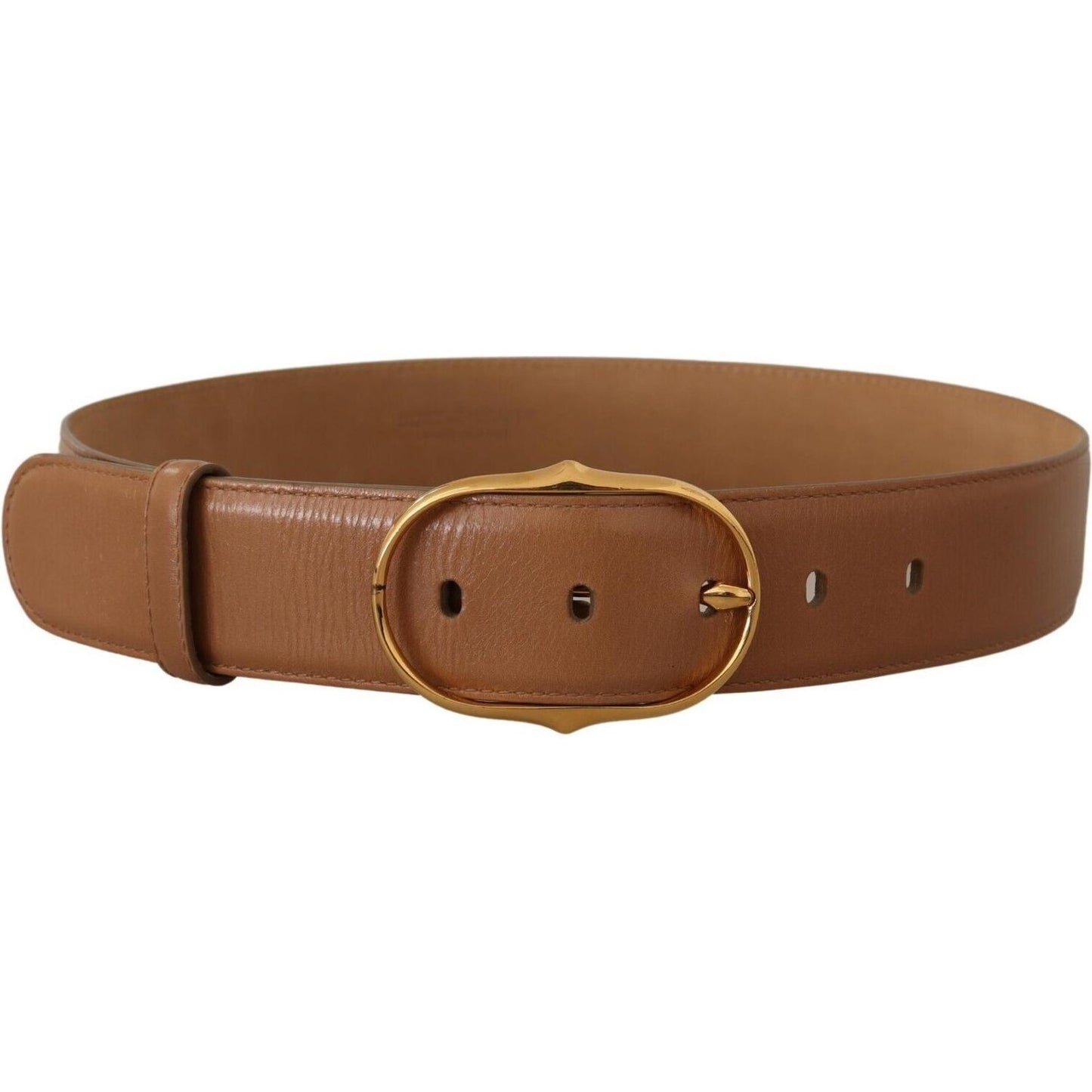 Dolce & Gabbana Elegant Gold Buckle Leather Belt Dolce & Gabbana