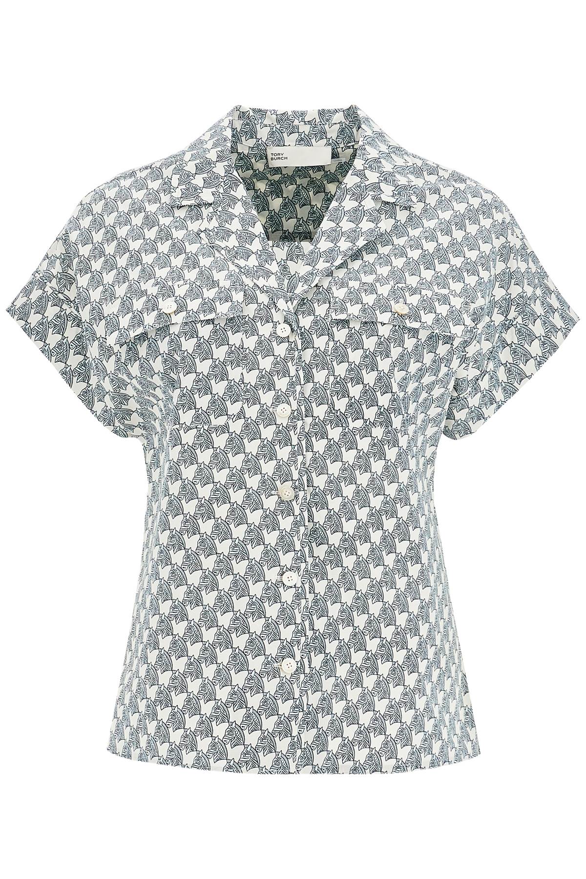 Tory Burch printed poplin camp shirt Topwear Tory Burch