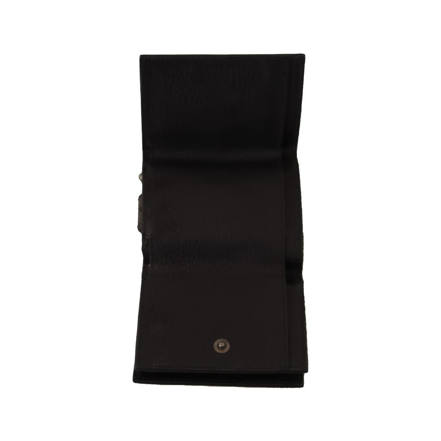 Dolce & Gabbana Black Leather Trifold Purse Belt Multi Kit Wallet