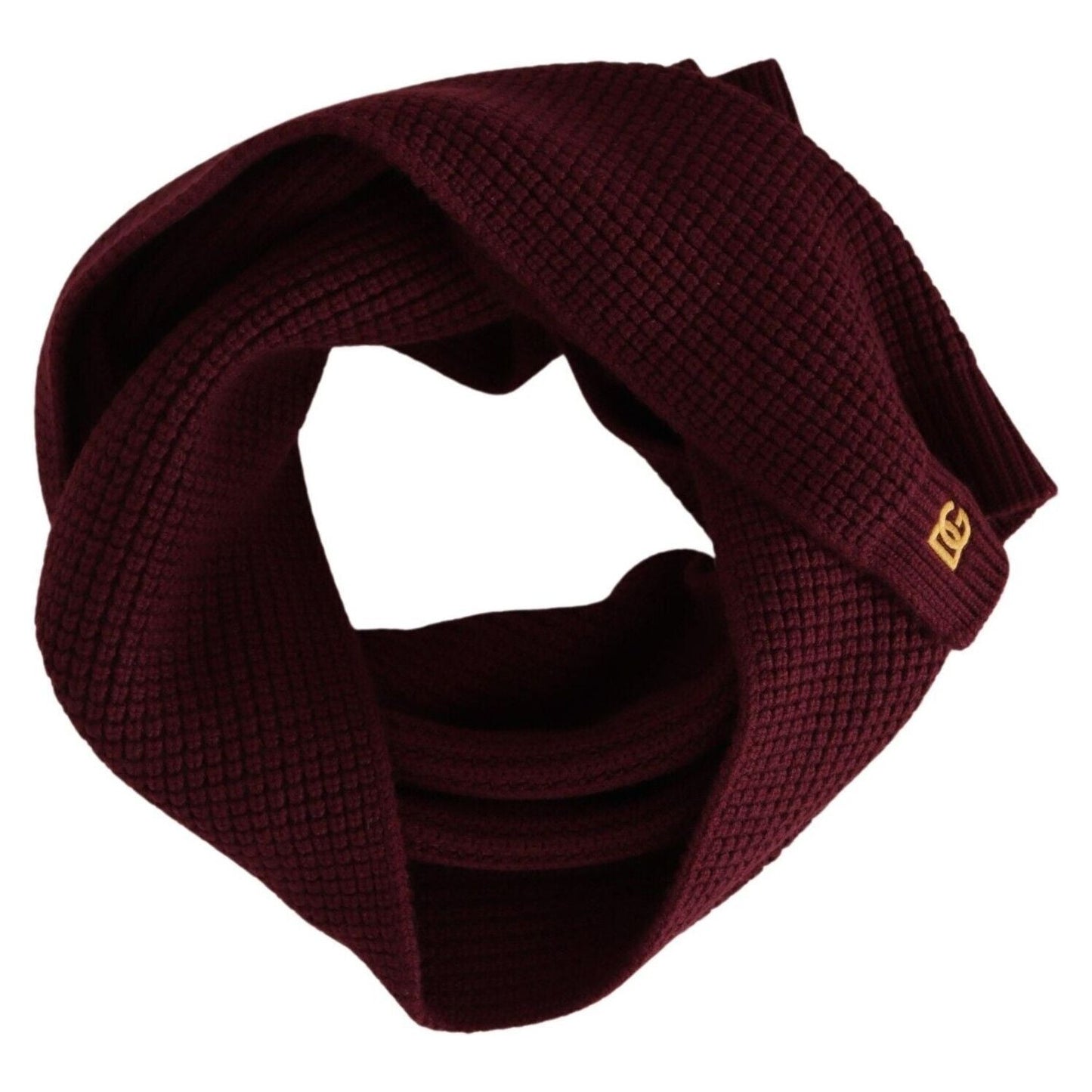 Dolce & Gabbana Elegant Cashmere Knit Scarf in Dark Red Dolce & Gabbana