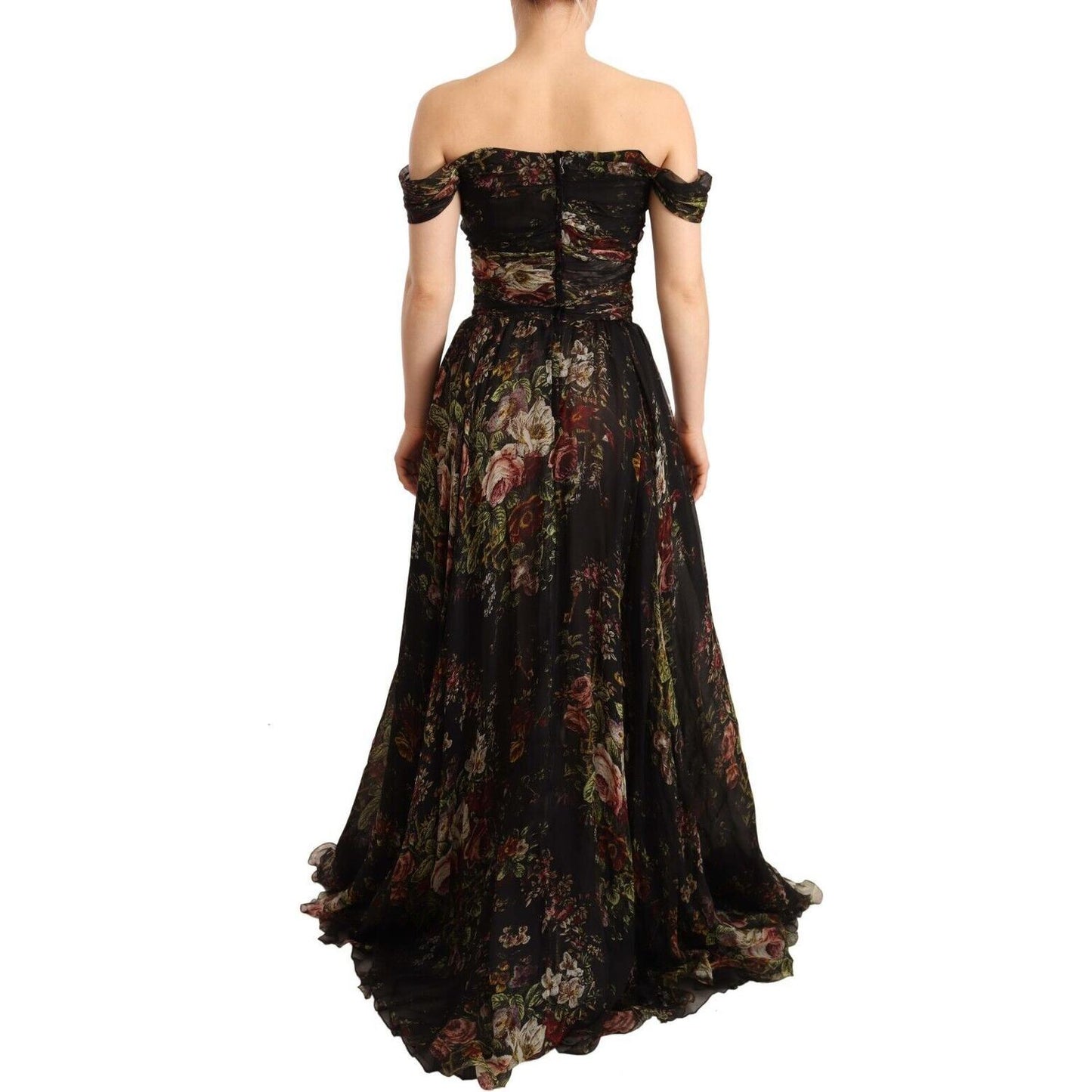 Dolce & Gabbana Floral Silk Off-Shoulder Long Dress Dolce & Gabbana