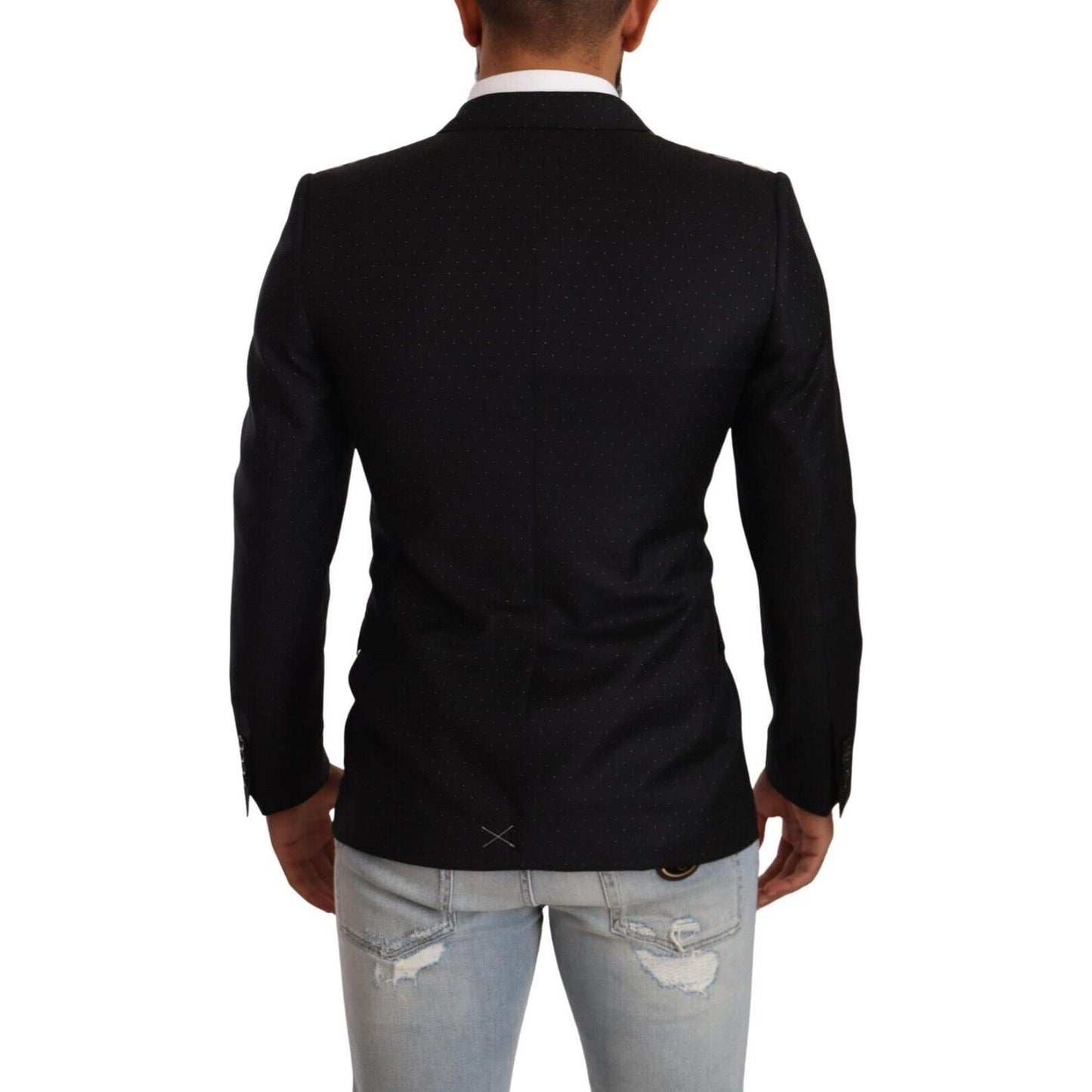 Dolce & Gabbana Black Dotted Double Breasted MARTINI Jacket
