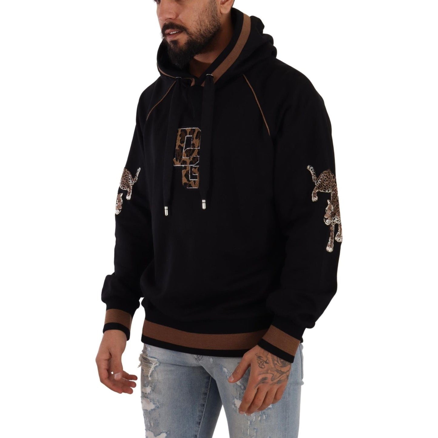 Dolce & Gabbana Chic Leopard Motive Hooded Sweater Dolce & Gabbana