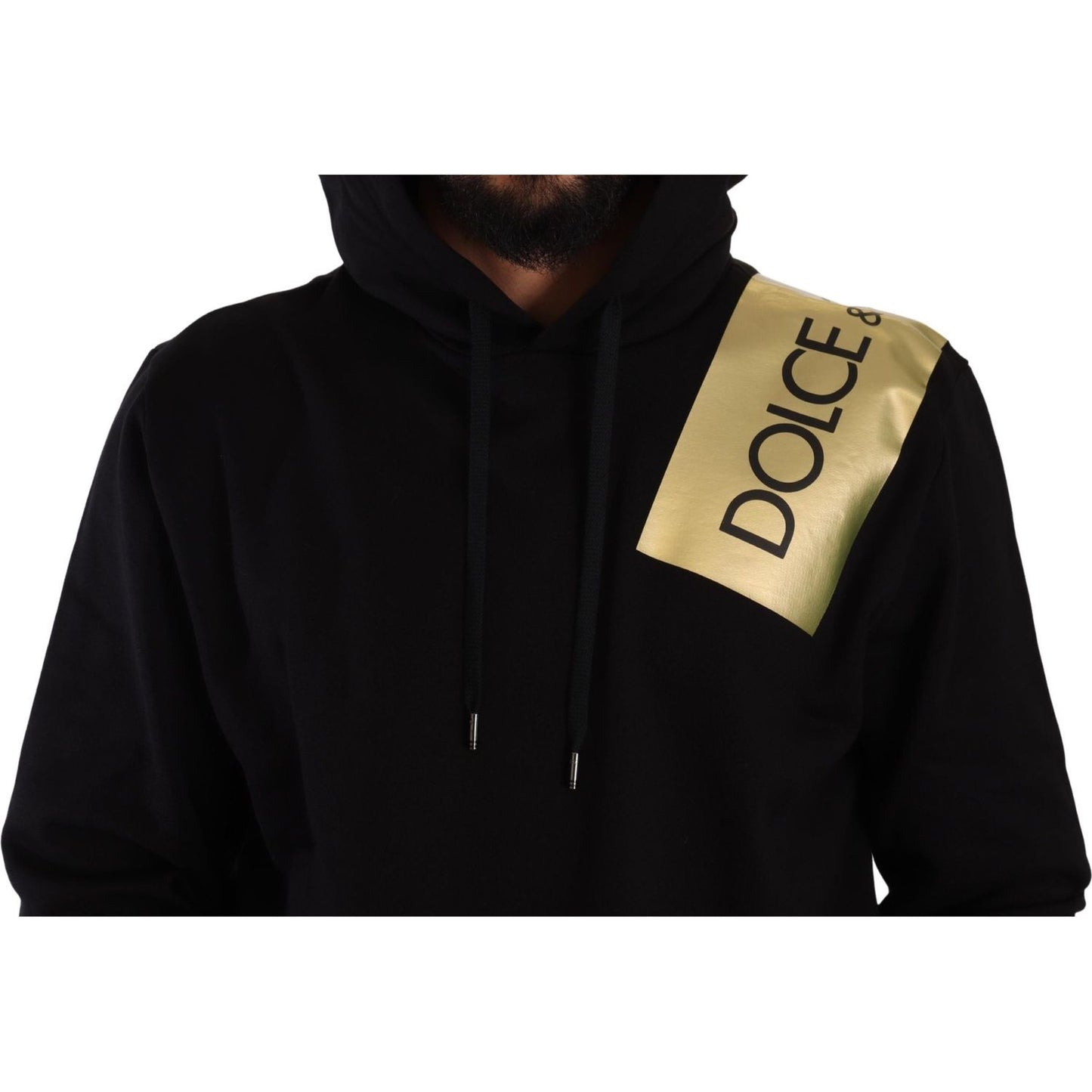 Dolce & Gabbana Elevate Your Style with a Black Golden-Logo Pullover Dolce & Gabbana