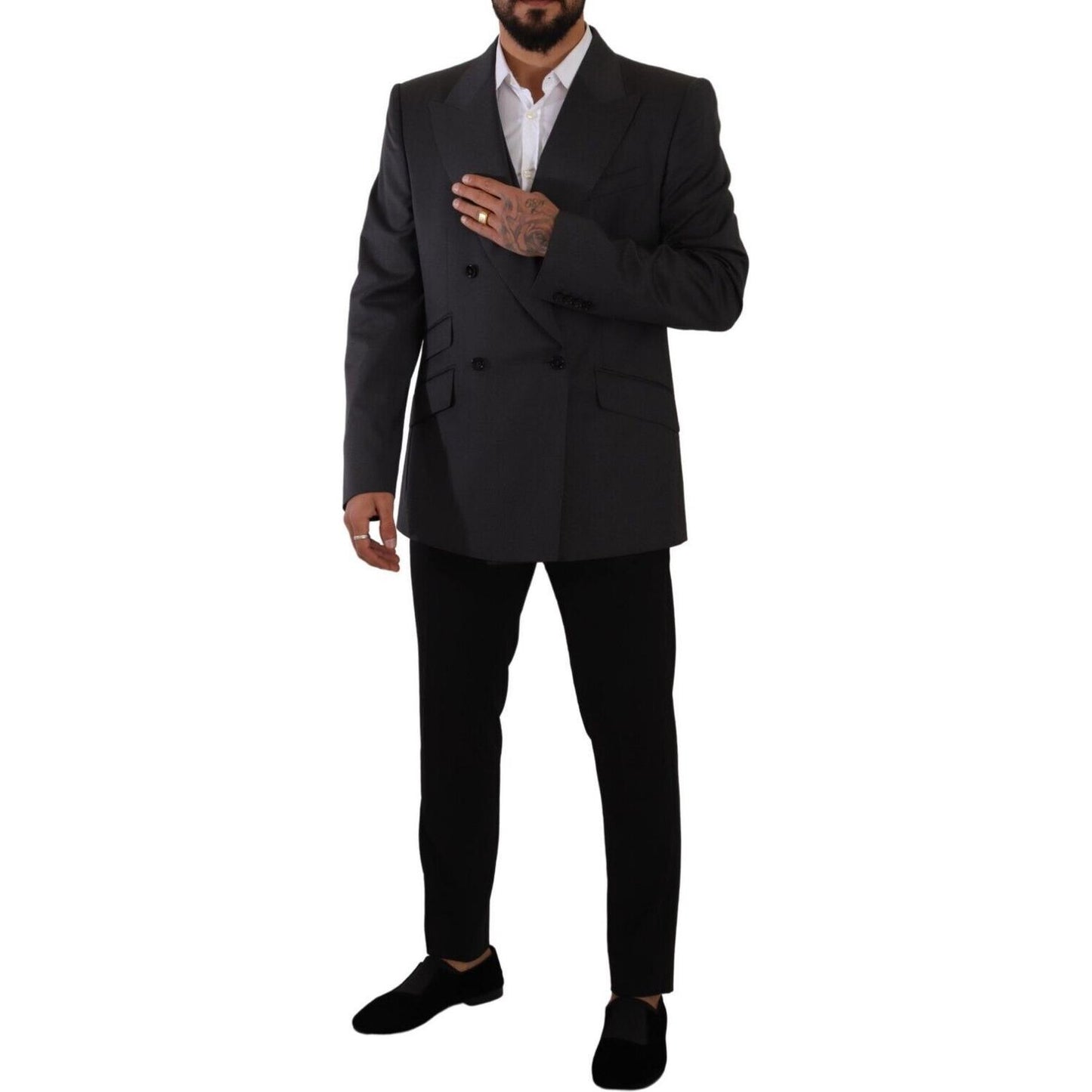 Dolce & Gabbana Elegant Gray Sicilia Wool Blend Suit Dolce & Gabbana