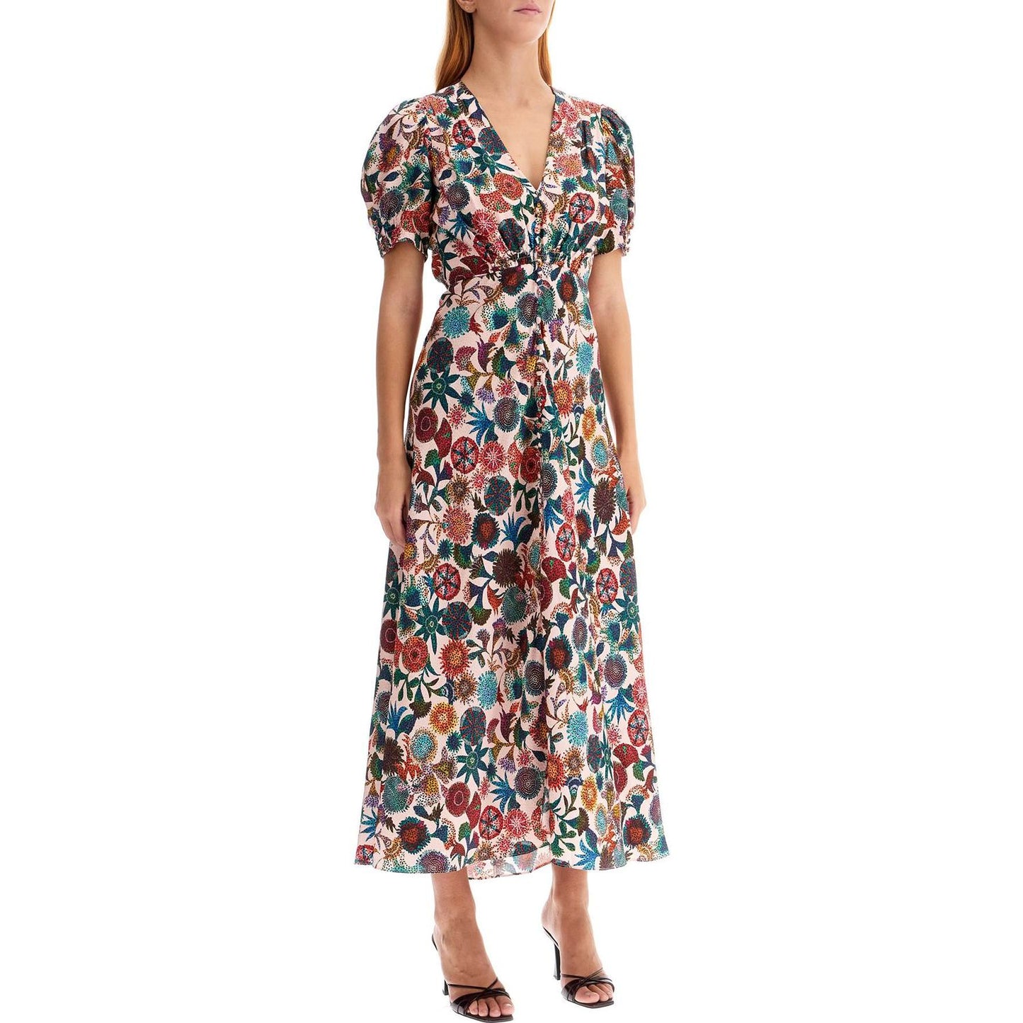 Saloni 'lea' long dress in printed silk Dresses Saloni