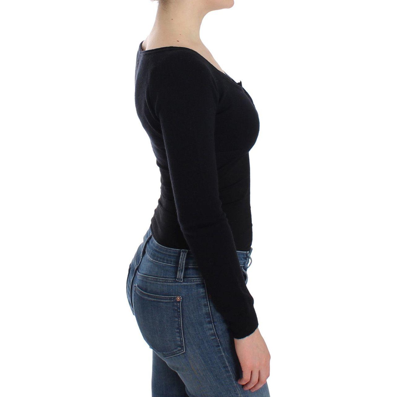 Ermanno Scervino Black Cashmere Cardigan Sweater