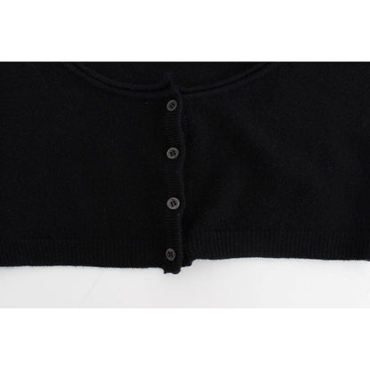 Ermanno Scervino Black Cashmere Cardigan Sweater