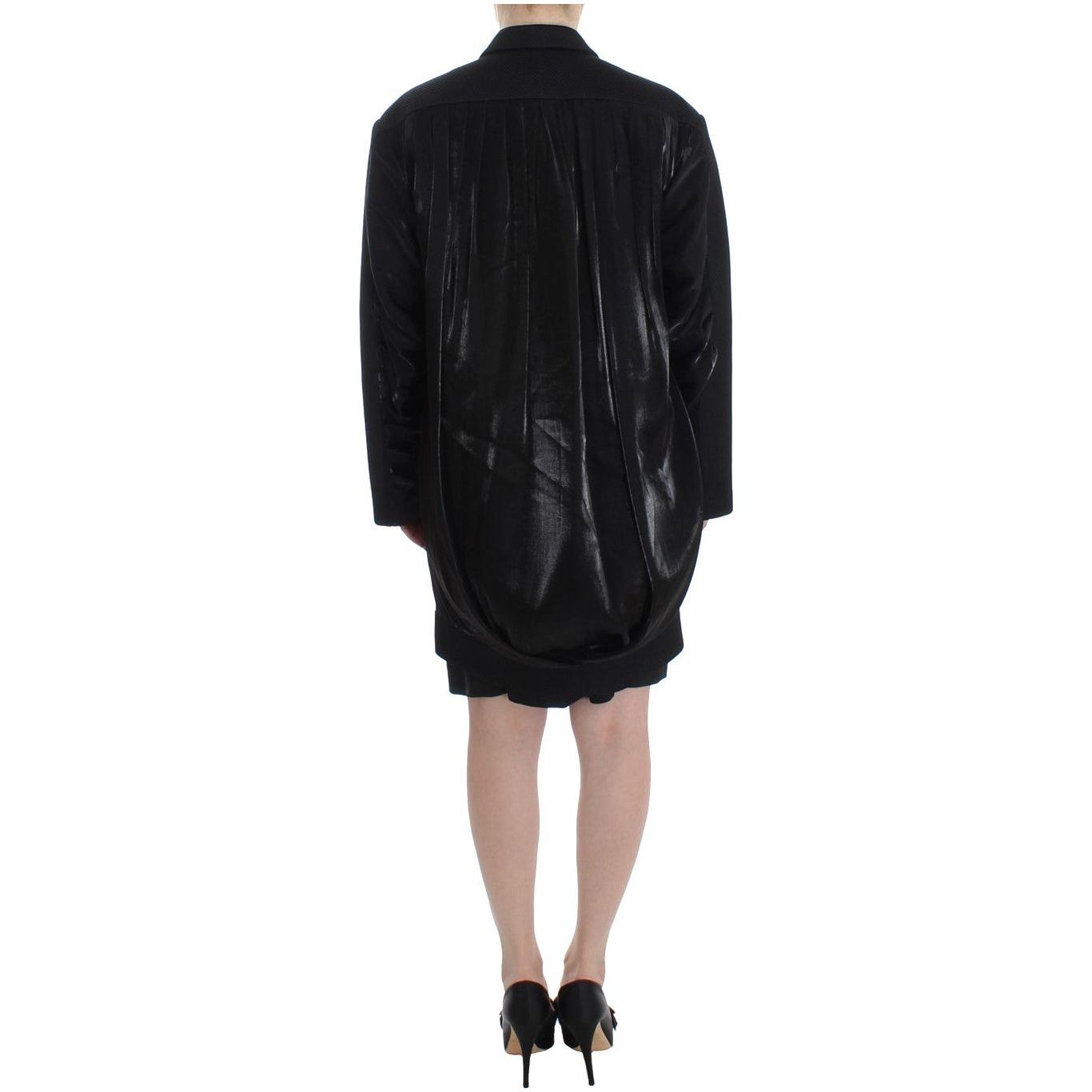 KAALE SUKTAE Black Coat Trench Long Draped Jacket Blazer