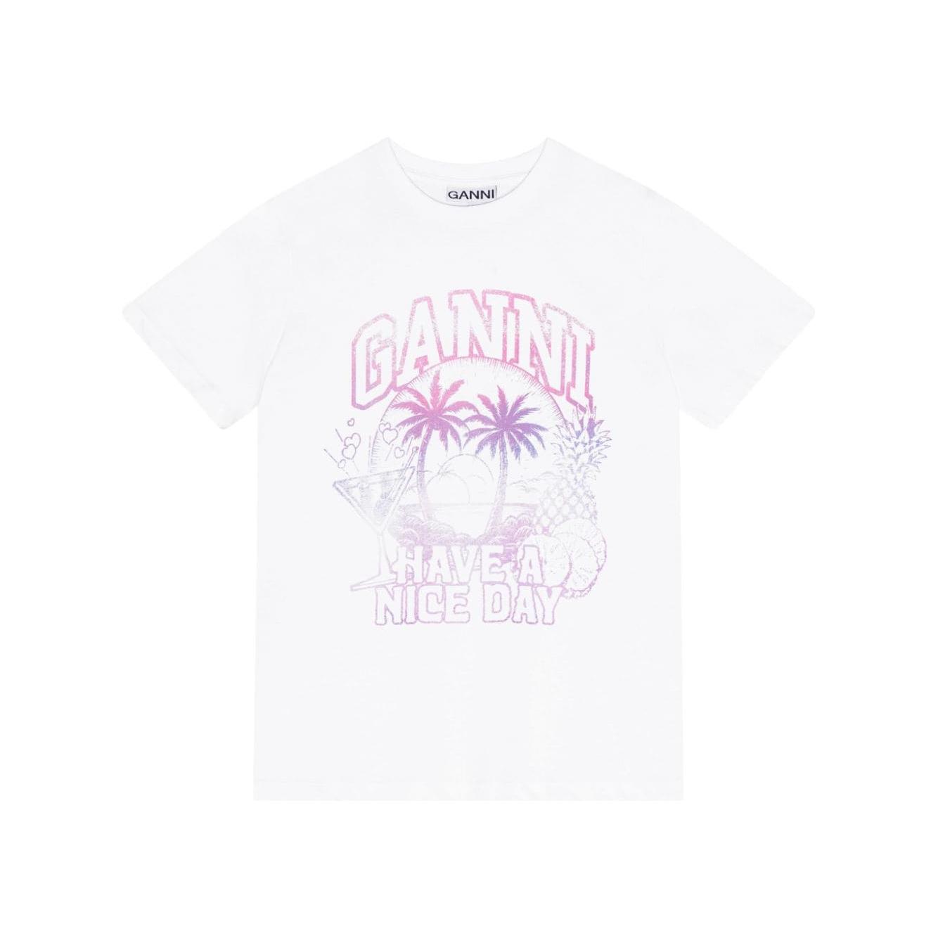 GANNI T-shirts and Polos White Topwear Ganni