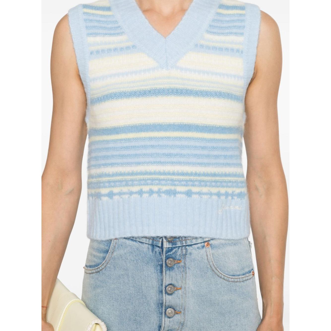 GANNI Sweaters Clear Blue Topwear Ganni