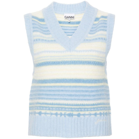 GANNI Sweaters Clear Blue Topwear Ganni