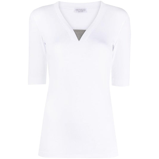 Brunello Cucinelli T-shirts and Polos White Topwear Brunello Cucinelli