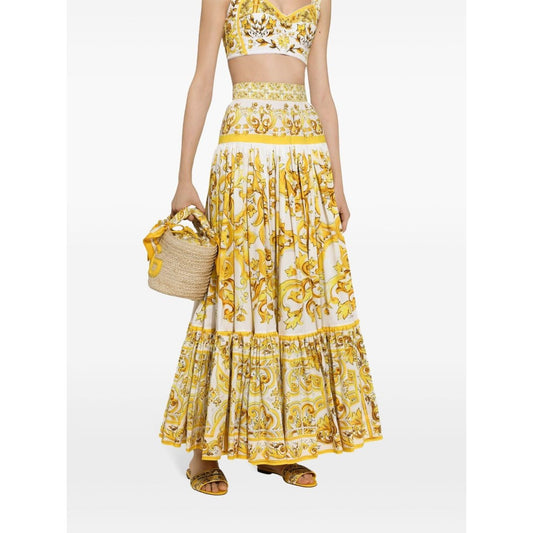 Dolce & Gabbana cotton poplin Skirts Yellow Skirts Dolce & Gabbana