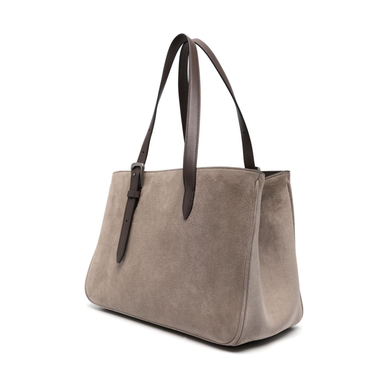 Brunello Cucinelli brown calf suede Tote Bag Handbag Brunello Cucinelli