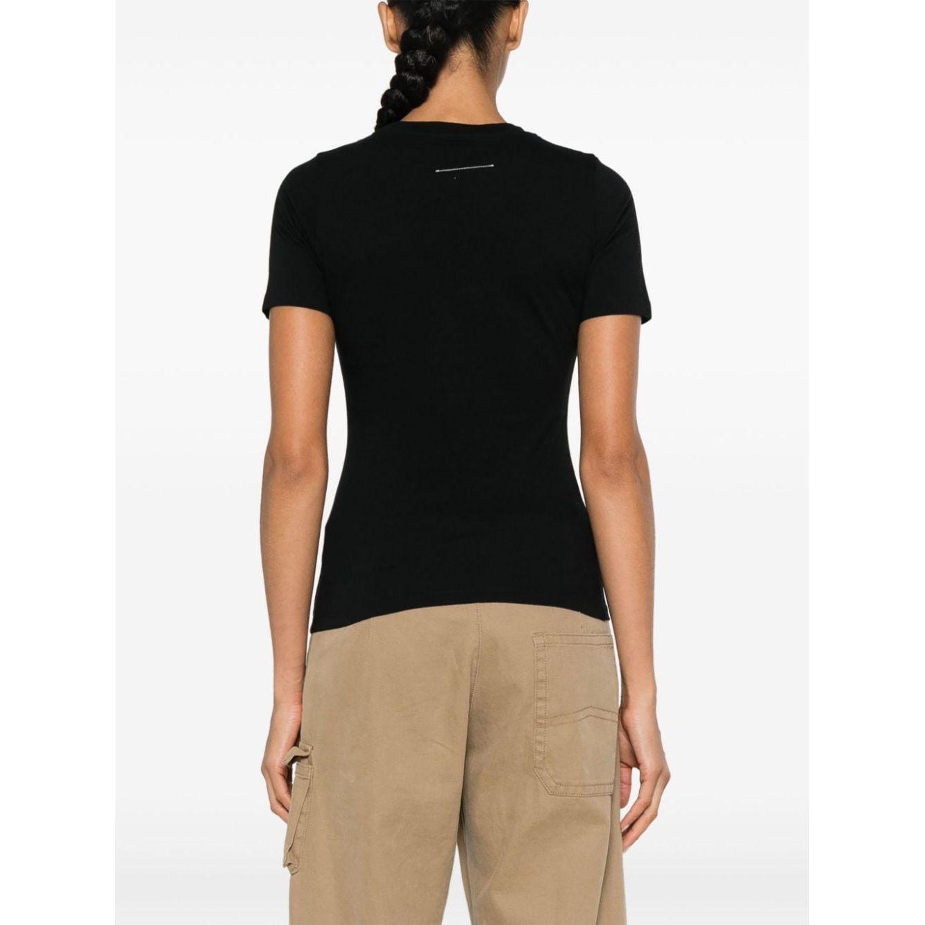 MM6 Maison Margiela T-shirts and Polos Black Topwear MM6 Maison Margiela