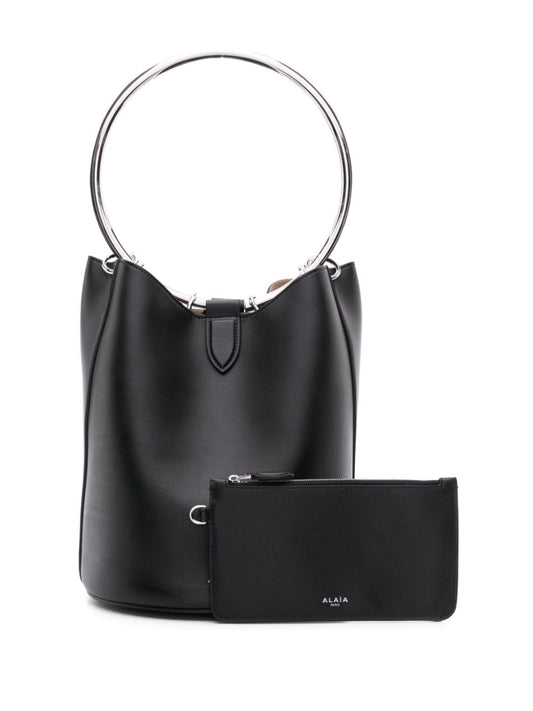 Alaia black calf leather smooth Bucket Bag Shoulder Alaia