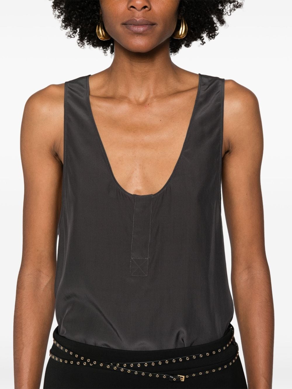 Saint Laurent  Top Grey Topwear Saint Laurent