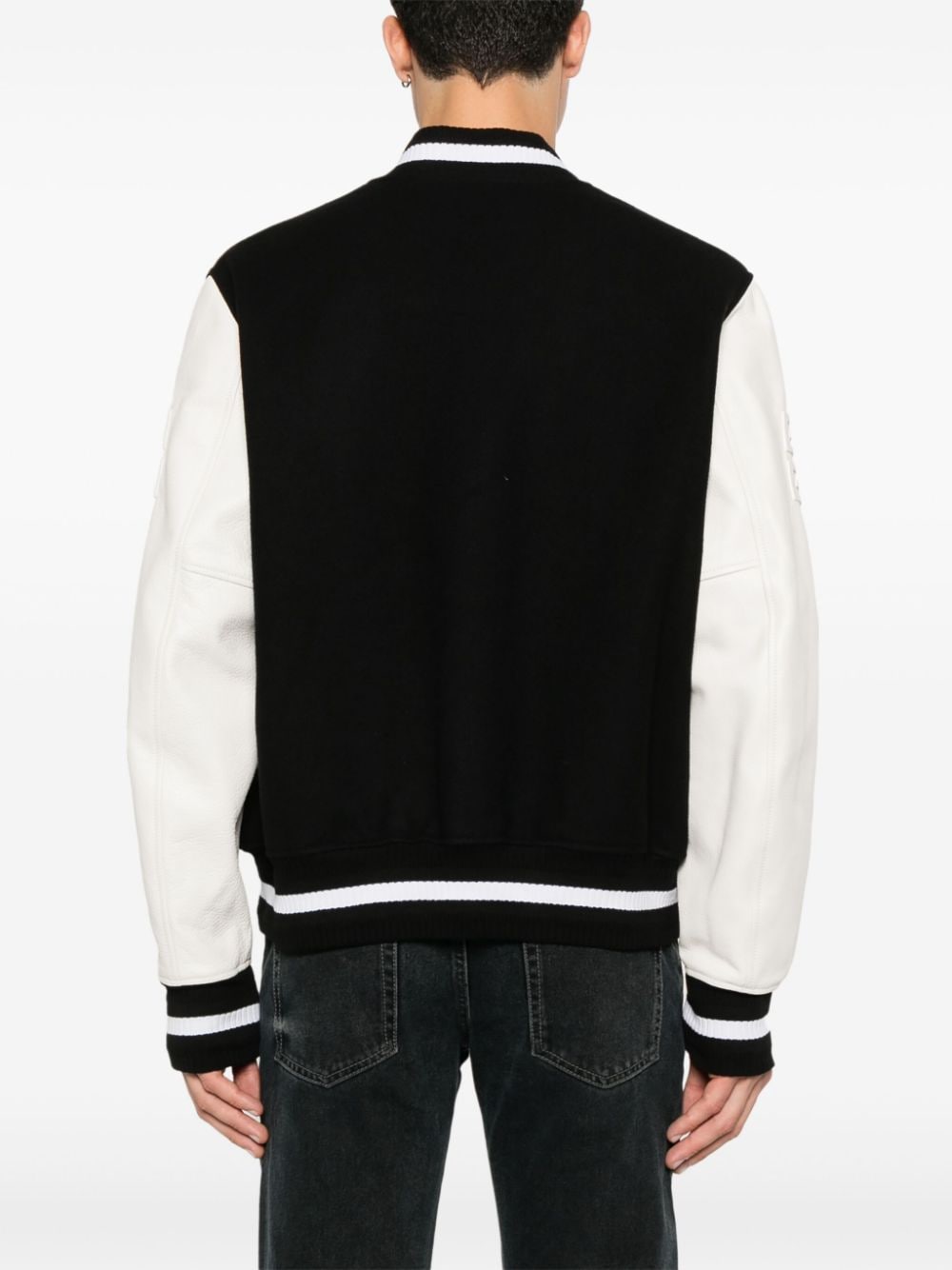 Givenchy varsity jacket logo print Black & White Jackets Givenchy