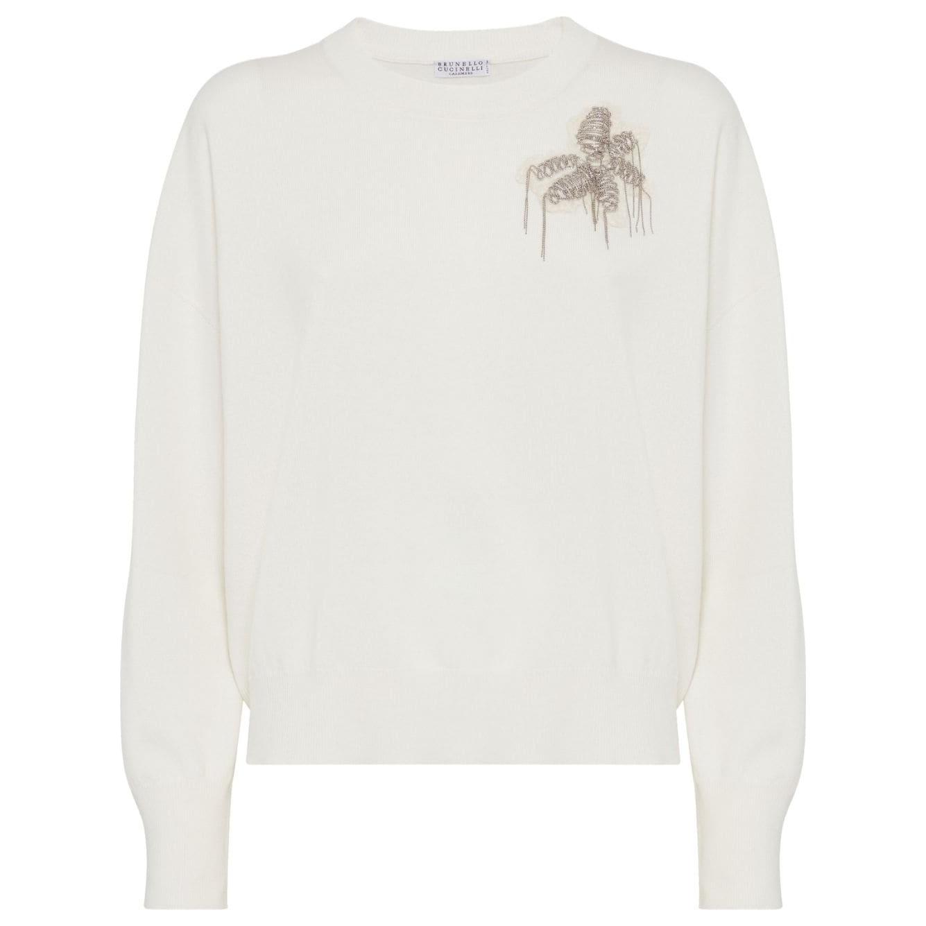 Brunello Cucinelli Sweaters White Topwear Brunello Cucinelli