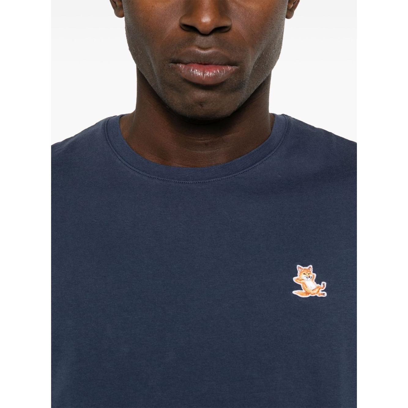 MAISON KITSUNE' T-shirts and Polos Blue Topwear Maison Kitsune