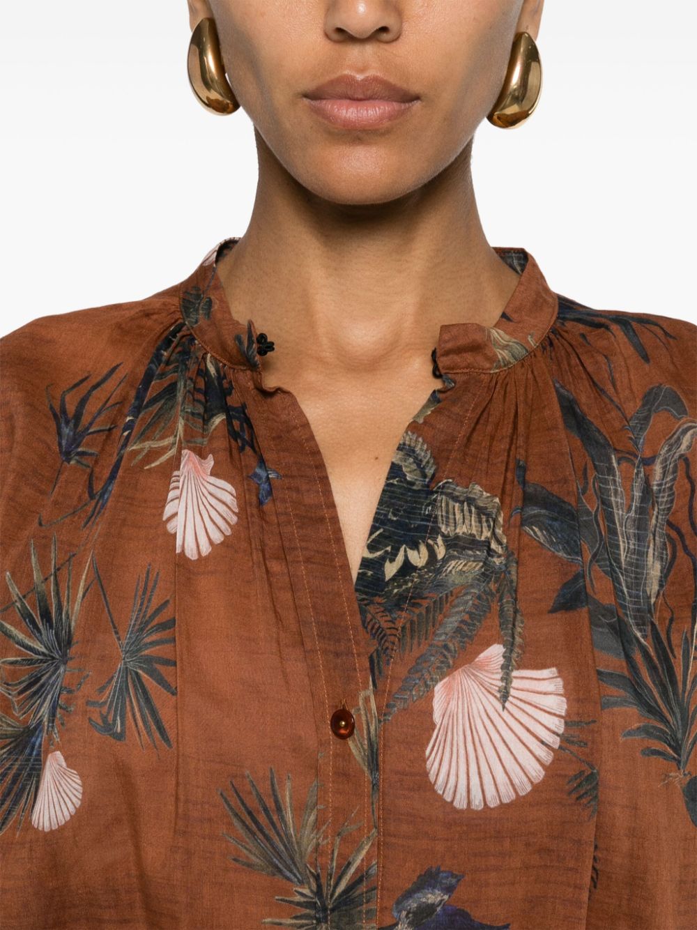 Forte Forte mix-print semi-sheer shirt Shirts Forte Forte