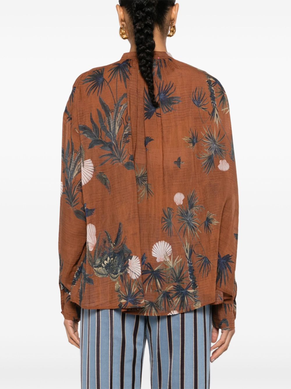 Forte Forte mix-print semi-sheer shirt Shirts Forte Forte