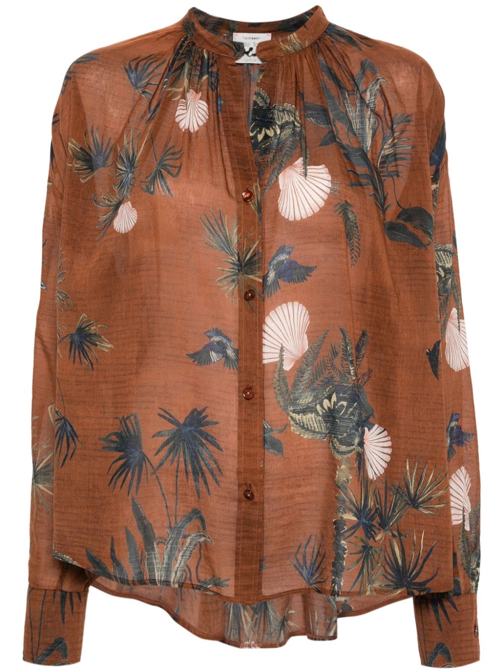 Forte Forte mix-print semi-sheer shirt Shirts Forte Forte