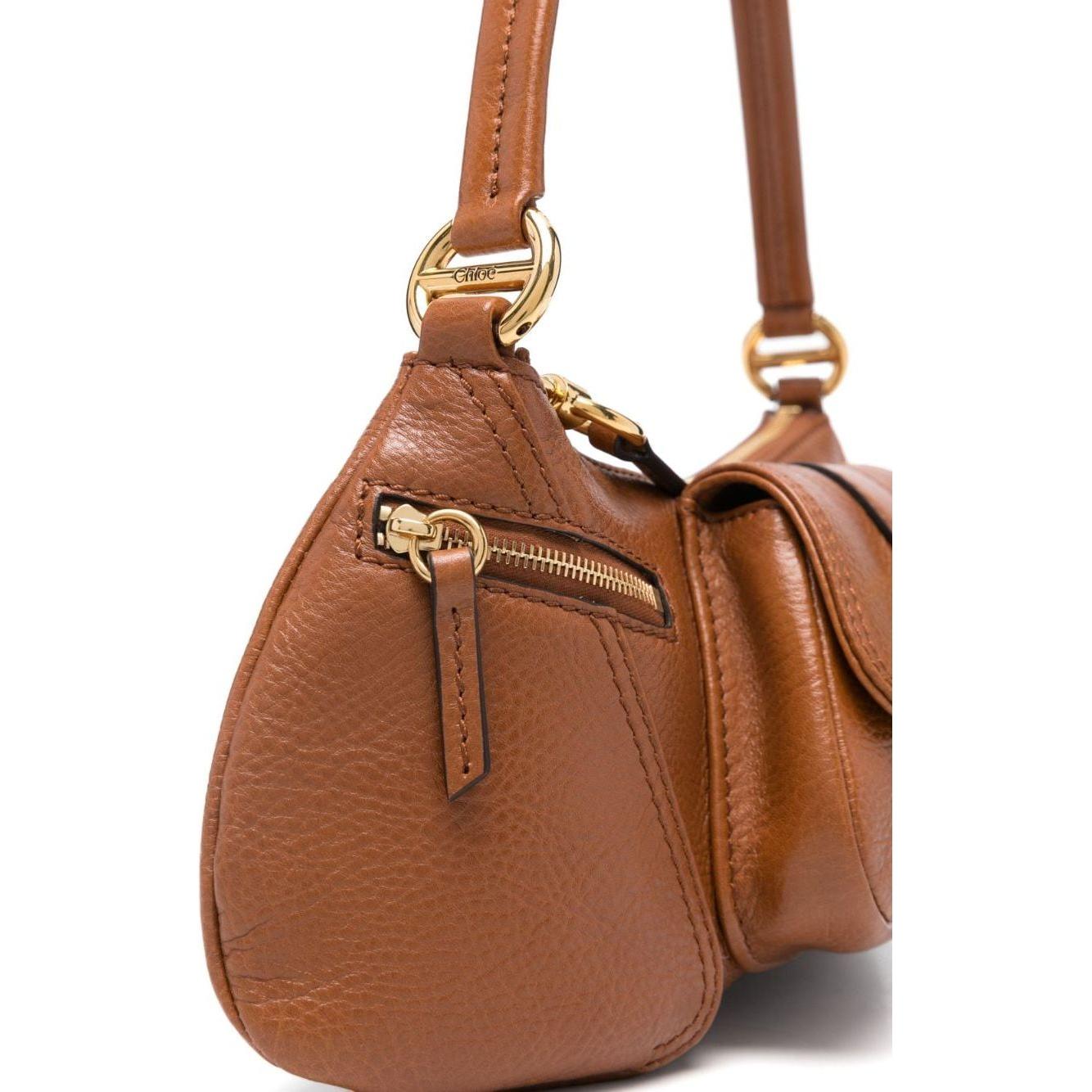 Chloè brown calf leather pebbled Shoulder Bag Shoulder Chloè